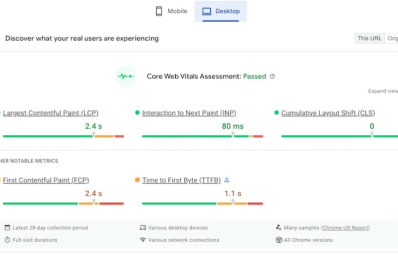Optimisation des Core Web Vitals (LCP, CLS, INP)